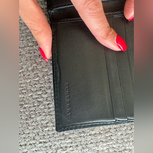 Burberry Nova Check Bifold Wallet Black Leather Authentic - Picture 13 of 16